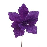 Christmas Floristry Decoration - Purple velvet magnolia stem