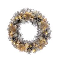 Christmas Wreath - Prelit Poinsettia Wreath