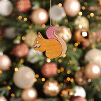 Christmas Tree Decoration - Scandinavian Wooden Squirrel