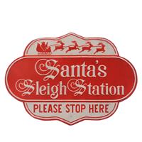 Christmas Home Decor - Santa Sleigh Station Wall Art