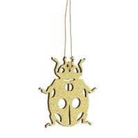 Christmas Decoration - Gold Glitter Lasercut Ladybird