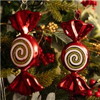 Glitter Candy Ornaments - 6 Pack - Christmas Tree Decoration