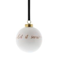 Christmas Tree Decoration - White 'Let it Snow' Bauble