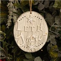 Let it Snow Plaque Hanging - Christmas Tree Decoration