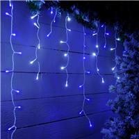 240 Blue/White 4 Way Snowing Icicle Lights - Christmas Lights