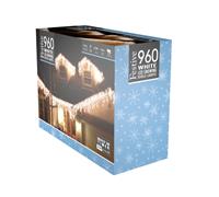 960 White 4 Way Snowing Icicle Lights - Christmas Lights