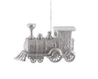 Silver Glitter Train Ornament - Christmas Decoration