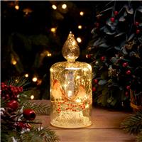 Clear Glass Candle with Reindeer - Christmas Decoration