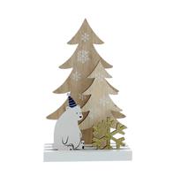 Wooden Polar Bear Ornament - Christmas Tree Decoration