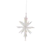 White Iridescent Hanging Starburst - Christmas Tree Decoration