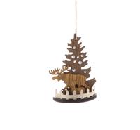 3D Wooden Tree and Reindeer - Christmas Tree Decoration