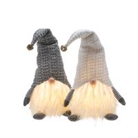 Pair of Light Up Grey Gonk Ornaments - Christmas Decoration