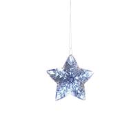 Plastic Clear Blue Star - Christmas Tree Decoration