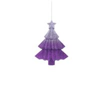 Hanging Purple Glitter Effect Tree - Christmas Tree Decoration