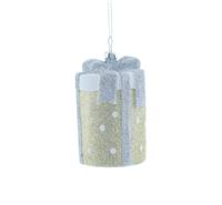 Hanging Gold and Silver Present - Christmas Tree Decoration