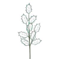 Green Glitter Holly Stem - Christmas Decoration