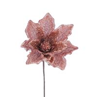 Baby Pink Glitter Flower Stem - Christmas Decoration