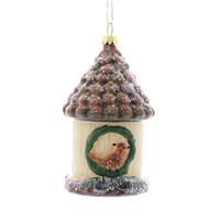 Plastic Glitter Bird House - Christmas Tree Decoration