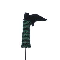 Green and Black Striped Witch Leg Pick - Halloween Decoration