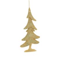Hanging Matte Gold Glitter Tree - Christmas Tree Decoration