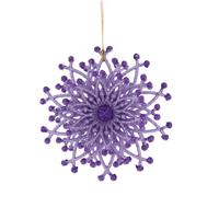 Hanging Lilac Glitter Acrylic Snowflake - Christmas Tree Decoration