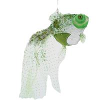 Christmas Decoration - Green and White Mesh Fish