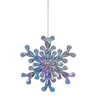 Christmas Tree Decoration - Light Grey Iridescent Snowflake