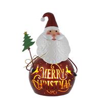 Christmas Decoration - Led Metal Santa lantern - Battery Operated