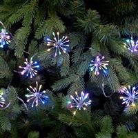 Christmas Tree Lights - Twinkling Starburst Light - Pastel Multicolour
