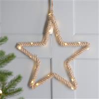 Christmas Decoration - 35cm Hanging Led Rope Star - Battery Operated