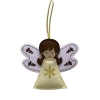 Christmas Tree Decoration - White and Gold hanging Angel