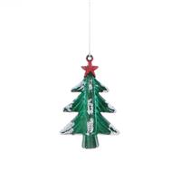 Christmas Tree Decoration - Hanging Green Tree with Snow Flock