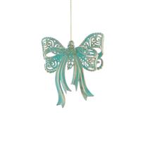 Christmas Tree Decoration - Duck Egg Blue with Wash Gold Bow