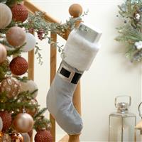 Christmas Decoration - Silver Santa belt Stocking