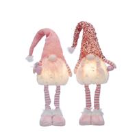 Christmas Decoration - Led Light Standing Telescopic Legs in Pink - Pack of 2