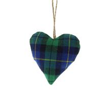 Christmas Tree Decoration - Blue & Green Tartan Heart