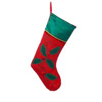 Christmas Decoration - Holly Leaf Christmas Stocking