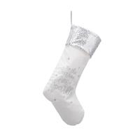 Christmas Decoration - TIS THE SEASON TO SPARKLE White Stocking