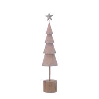 Christmas Table Decoration - Pink Wooden Tree with Star