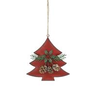 Hanging Metal Tree with Green Foliage Heart - Christmas Decoration
