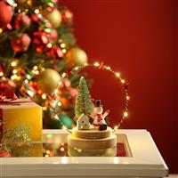 Christmas Decoration - Led Wire Ring with Snowman on Base