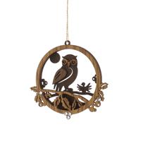 Christmas Tree Decoration - Wooden Laser cut Owl in circle