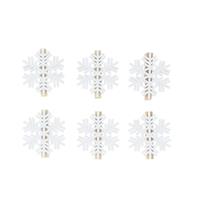 Christmas Decoration - White Laser Cut Snowflakes Pegs - Pack of 6
