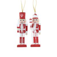 Hanging Red and White Nutcracker - Pack of 2 - Christmas Tree Decoration