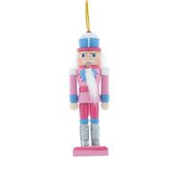 12cm Hanging Pink and Blue Nutcracker - Christmas Decoration