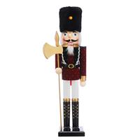 Wooden Nutcracker with Faux Fur Hat - 50cm tall - Christmas Decoration