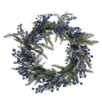 52cm Blue Berries Wreath - Christmas Decoration
