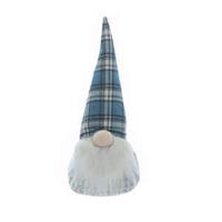 Gonk with a Blue Tartan Hat - Christmas Decoration