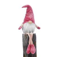 Dangly Legs Grey Gonk with Pink Snowflake Hat - Christmas Decorations