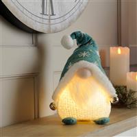 Christmas Decoration - Led Light Sitting Gonks in Blue and Green - Pack of 2